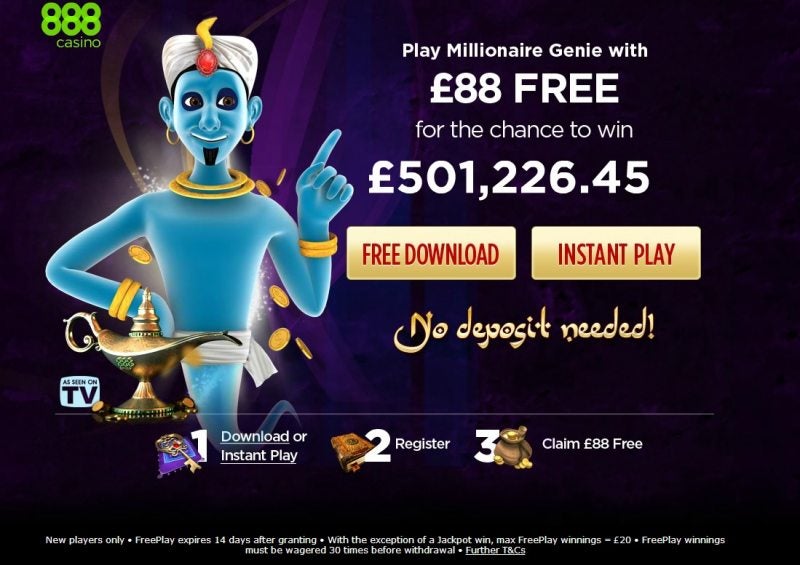 millionaire genie 888 casino UK Promotion